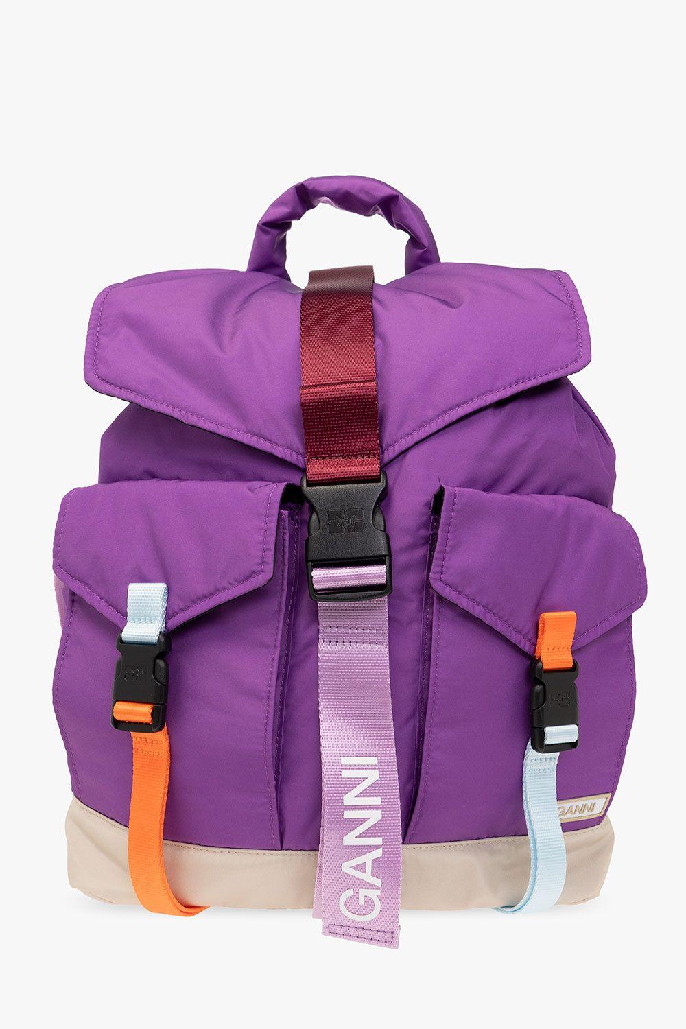 Ganni Backpack With Logo in Purple | Lyst Ganni Backpack With Logo in Purple | Lyst