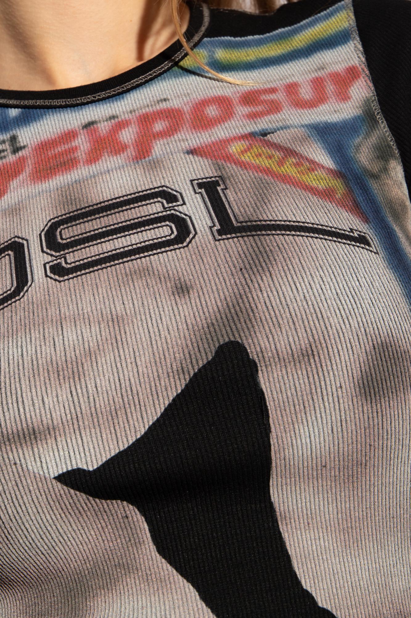 DIESEL 'T-Ele-Long' Patterned Top, ' in Black | Lyst