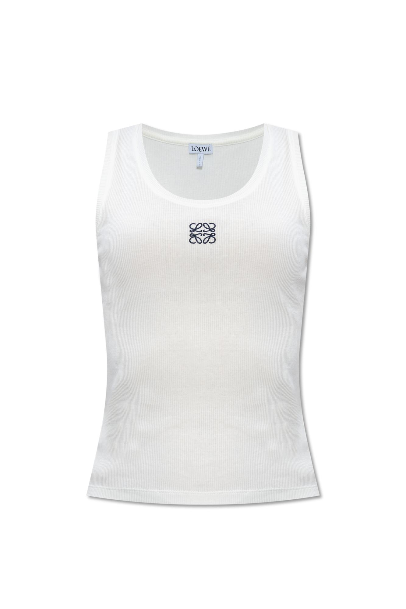 Loewe Top With Logo in White | Lyst Canada