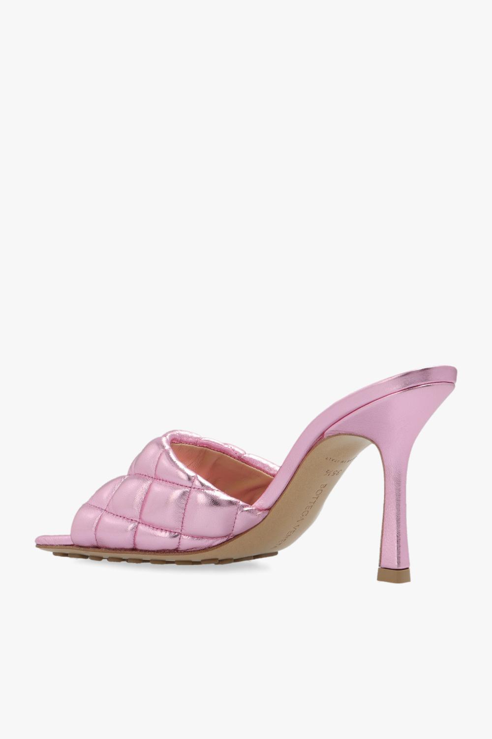 Bottega Veneta Leather 'padded' Heeled Mules in Pink | Lyst