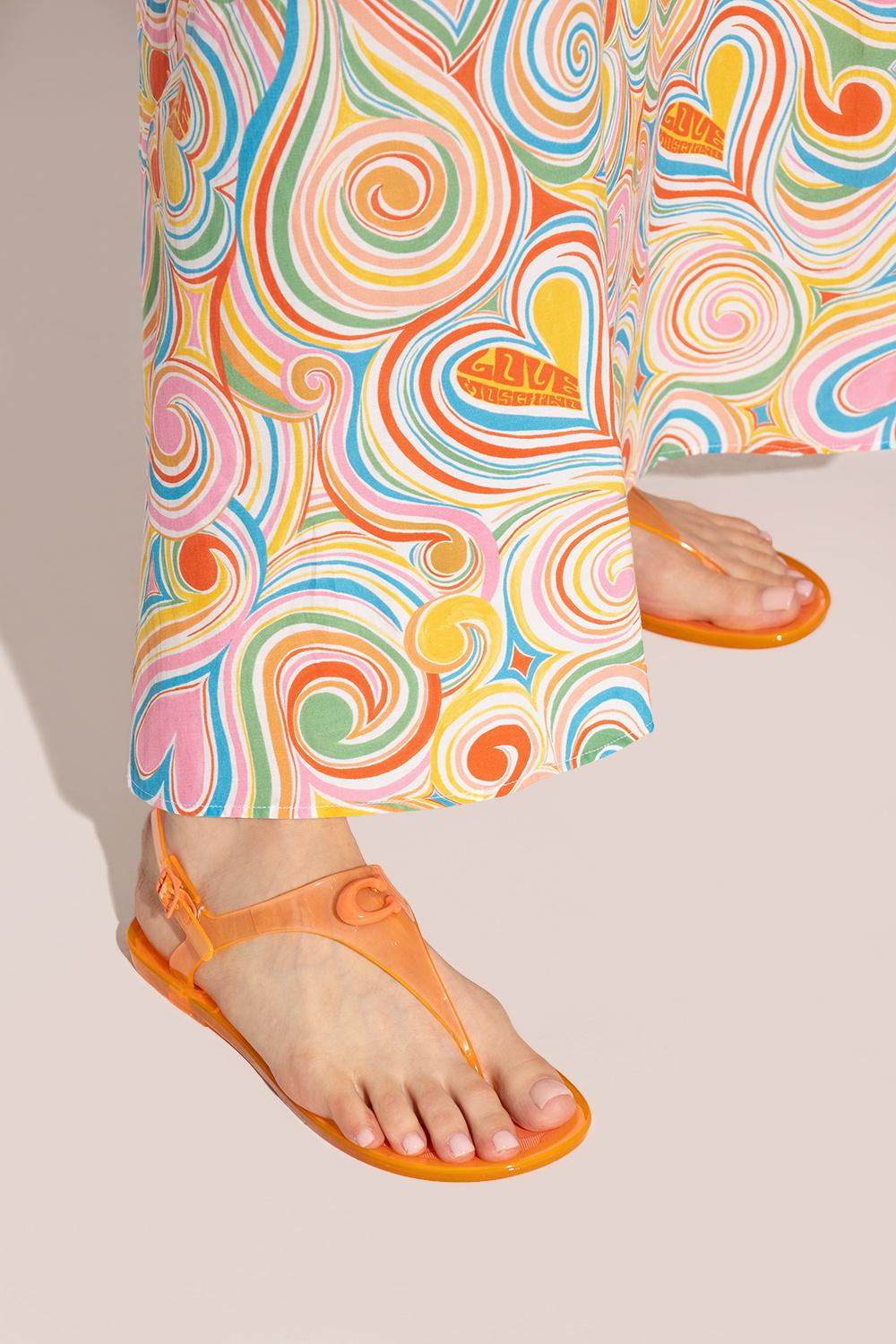 coach jelly sandals orange