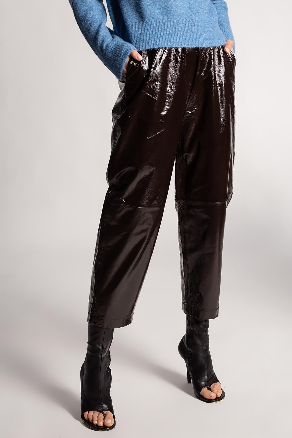 Leather Trousers in Brown | Lyst