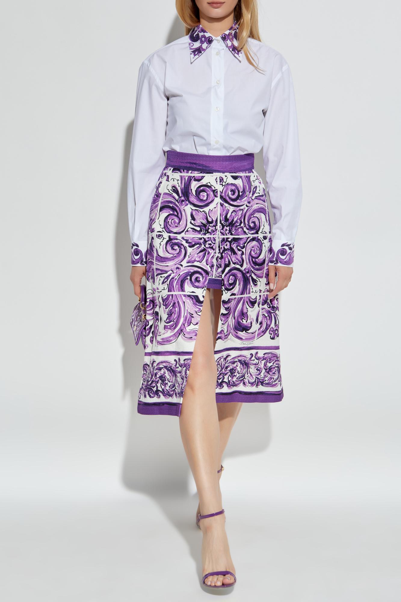 スカート DOLCE & GABBANA Maiolica silk pencil skirt 23602212_53630131_600.jpg