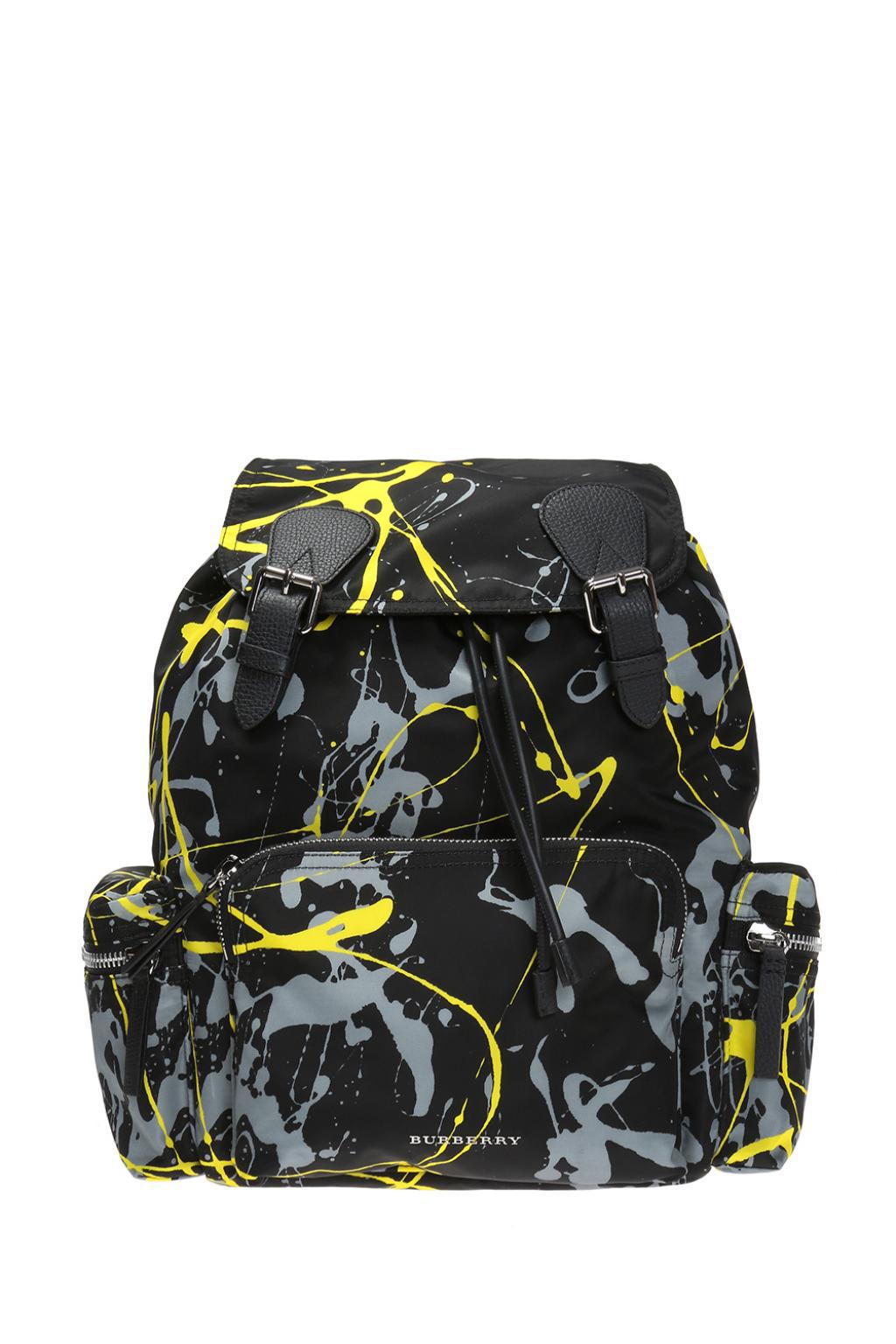 Burberry 'splash Print' Patterned Backpack in Black for Men | Lyst
