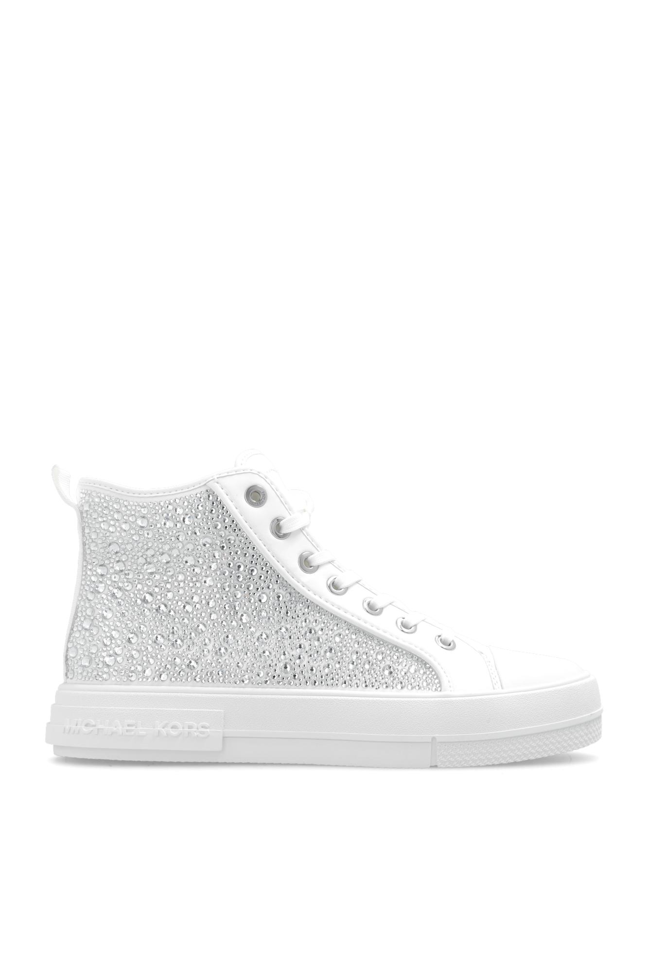 Womens MICHAEL Michael Kors Tia Slip On Studded Fashion Sneakers, Silver -  Walmart.com