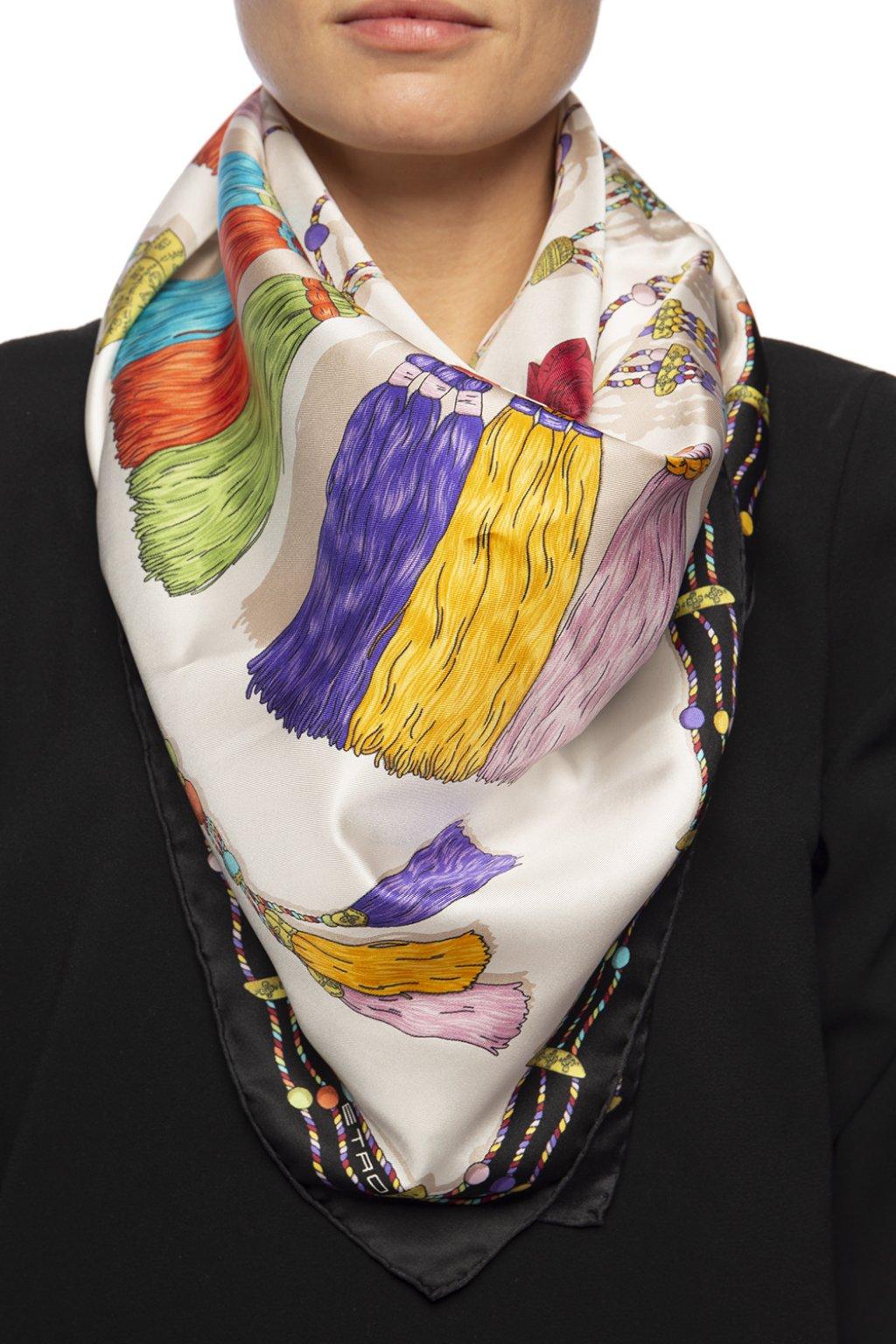 Etro Silk Patterned Scarf Lyst Etro Silk Patterned Scarf Lyst