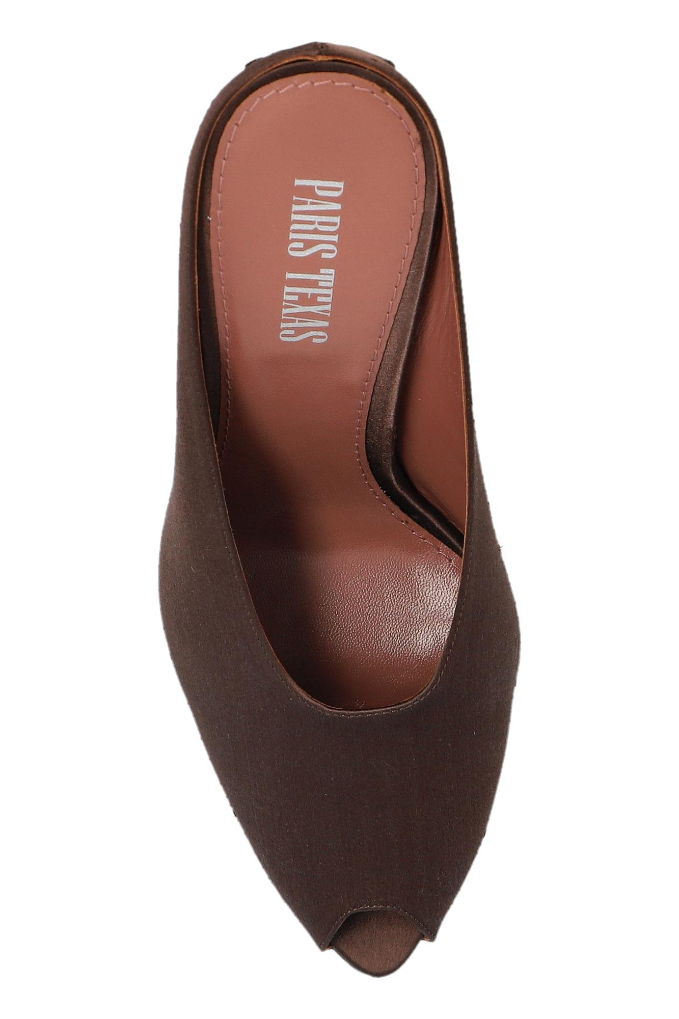 サンダル・ミュール PARIS TEXAS Women Sandals PX836 XVN01EBANO BROWN Sandals in wine sunset mirror-effect leather - Paris Texas