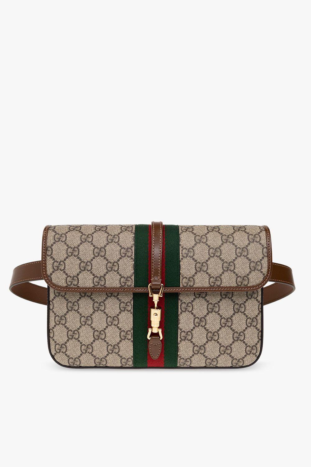 Gucci Beige/Red GG Coated Canvas and Leather Belt Bag Gucci