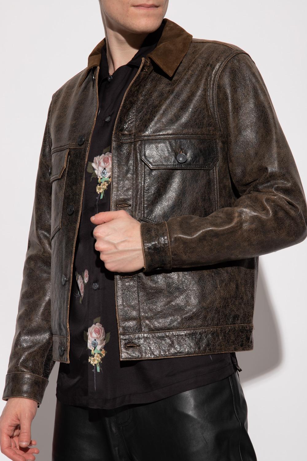 AllSaints 'naru' Leather Jacket in Brown for Men | Lyst