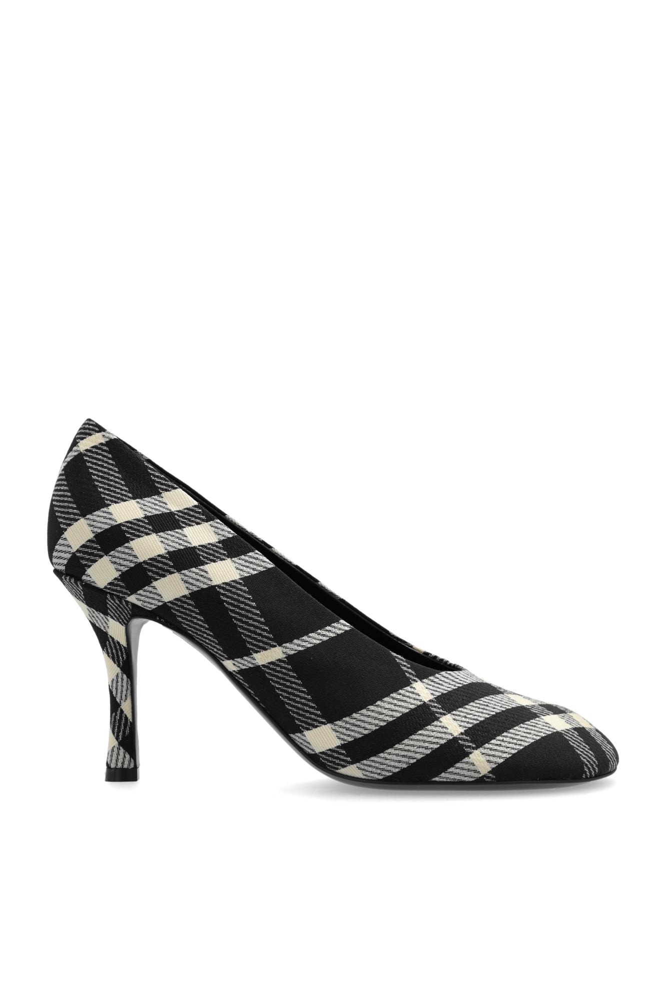 Black and white checkered heels sales