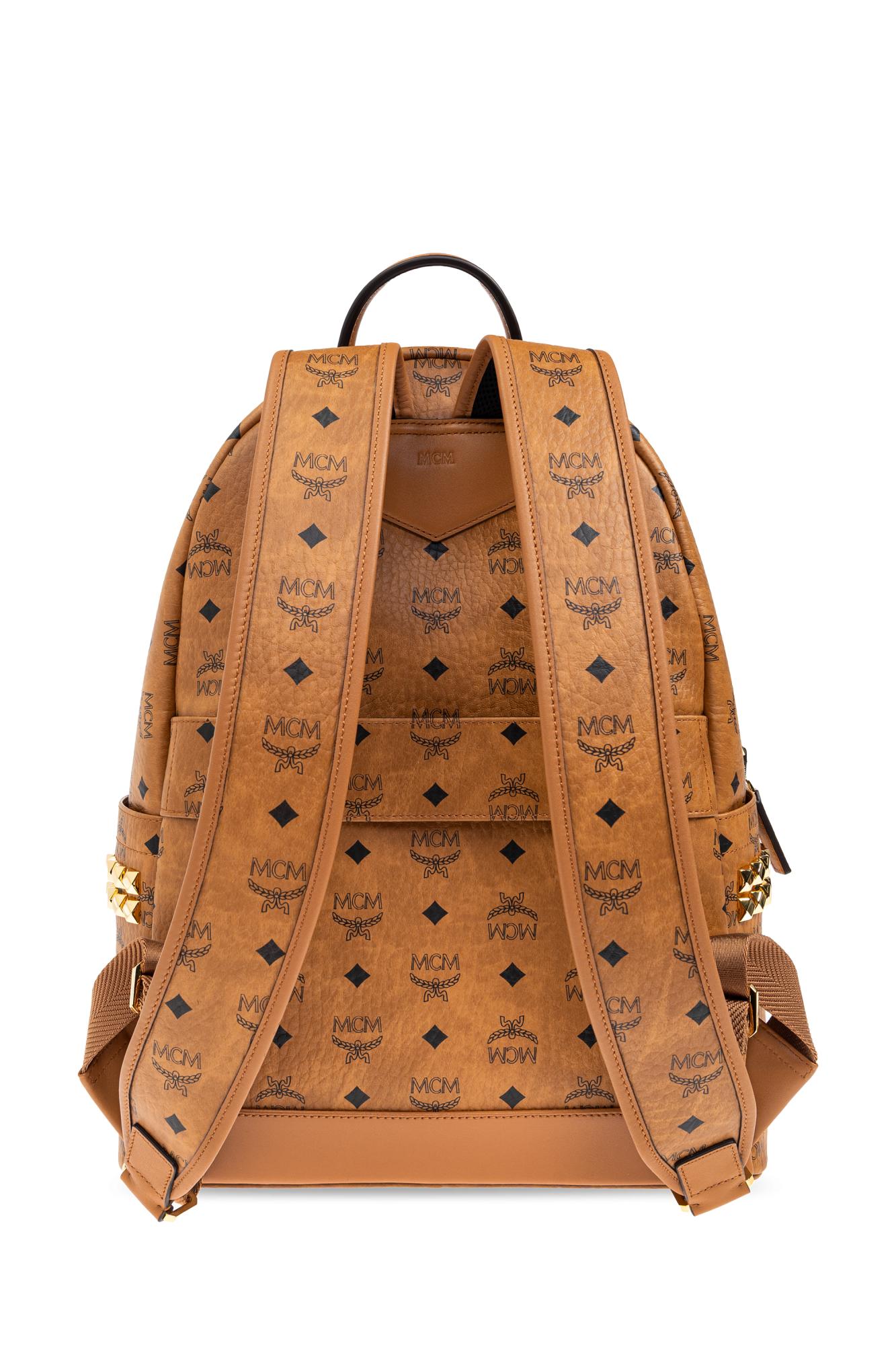 MCM Backpack With Logo in Orange for Men | Lyst
