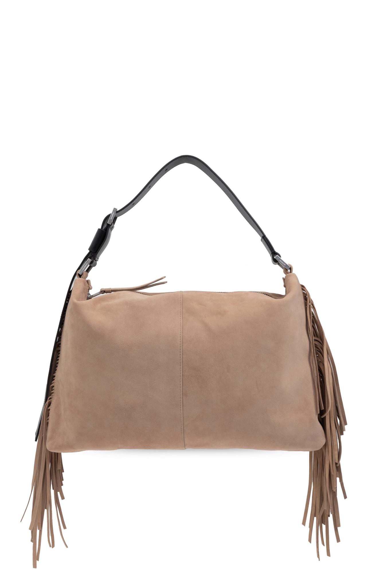 AllSaints Edbury suede fringe shoulder bag FTP - 8214