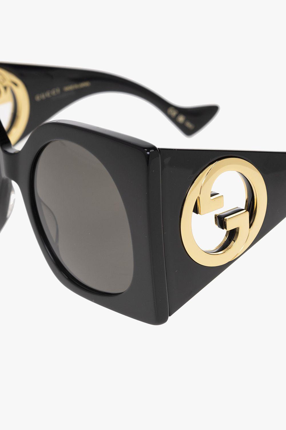 Gucci Sunglasses With Interlocking G Logo in Black | Lyst