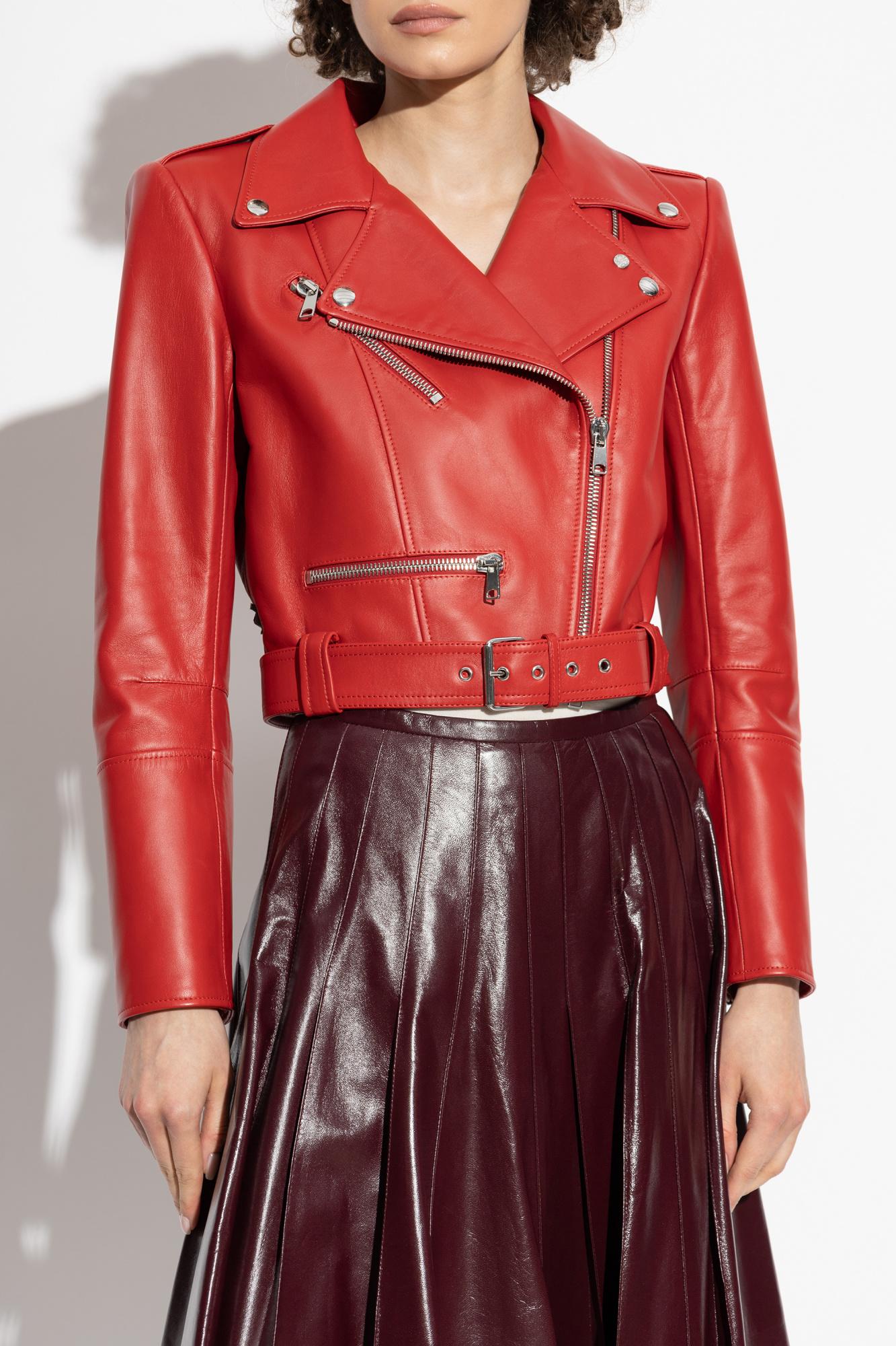 McQueen Leather Jacket in Red | Lyst UK McQueen Leather Jacket in Red | Lyst UK