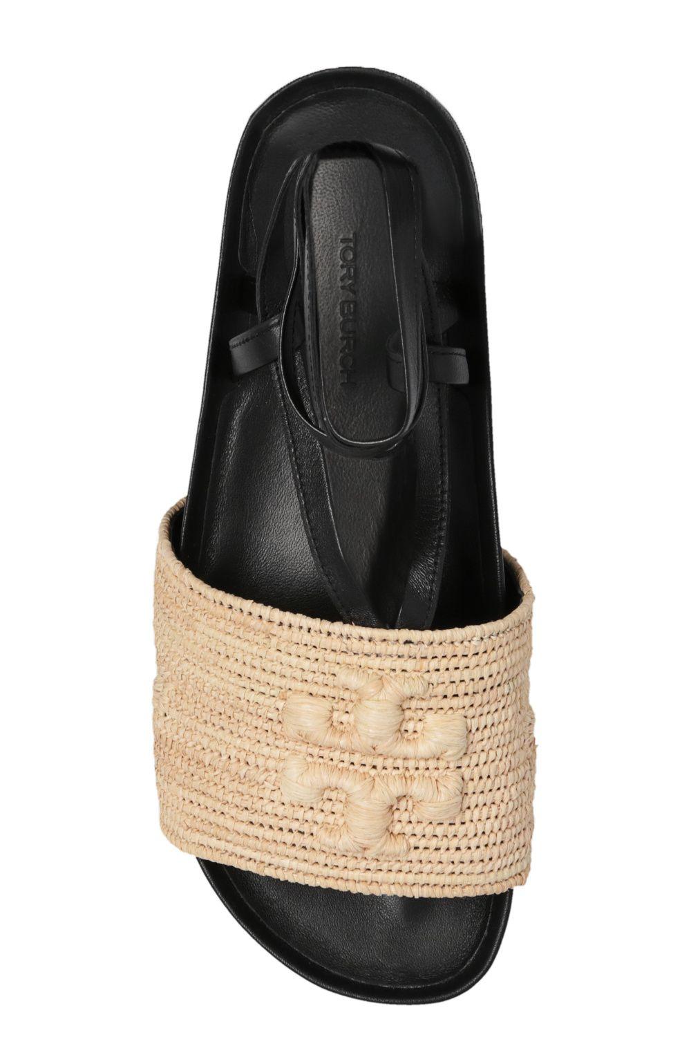 Tory burch matte black sandals sale