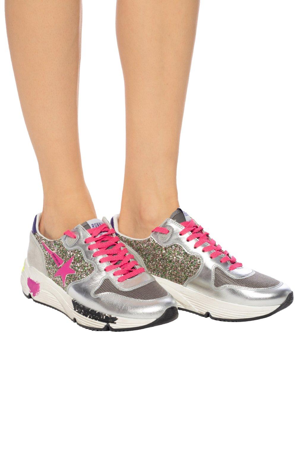 Golden Goose Deluxe Brand Leather 'running Sole' Sneakers in Silver (Metallic) - Lyst