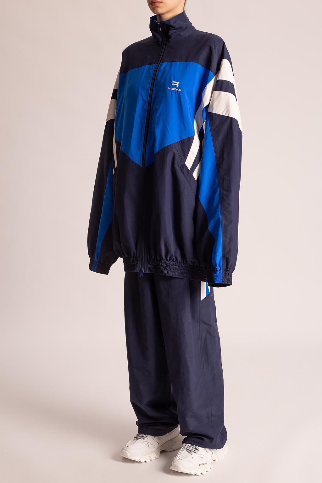 Balenciaga Branded Tracksuit Jacket in Blue | Lyst