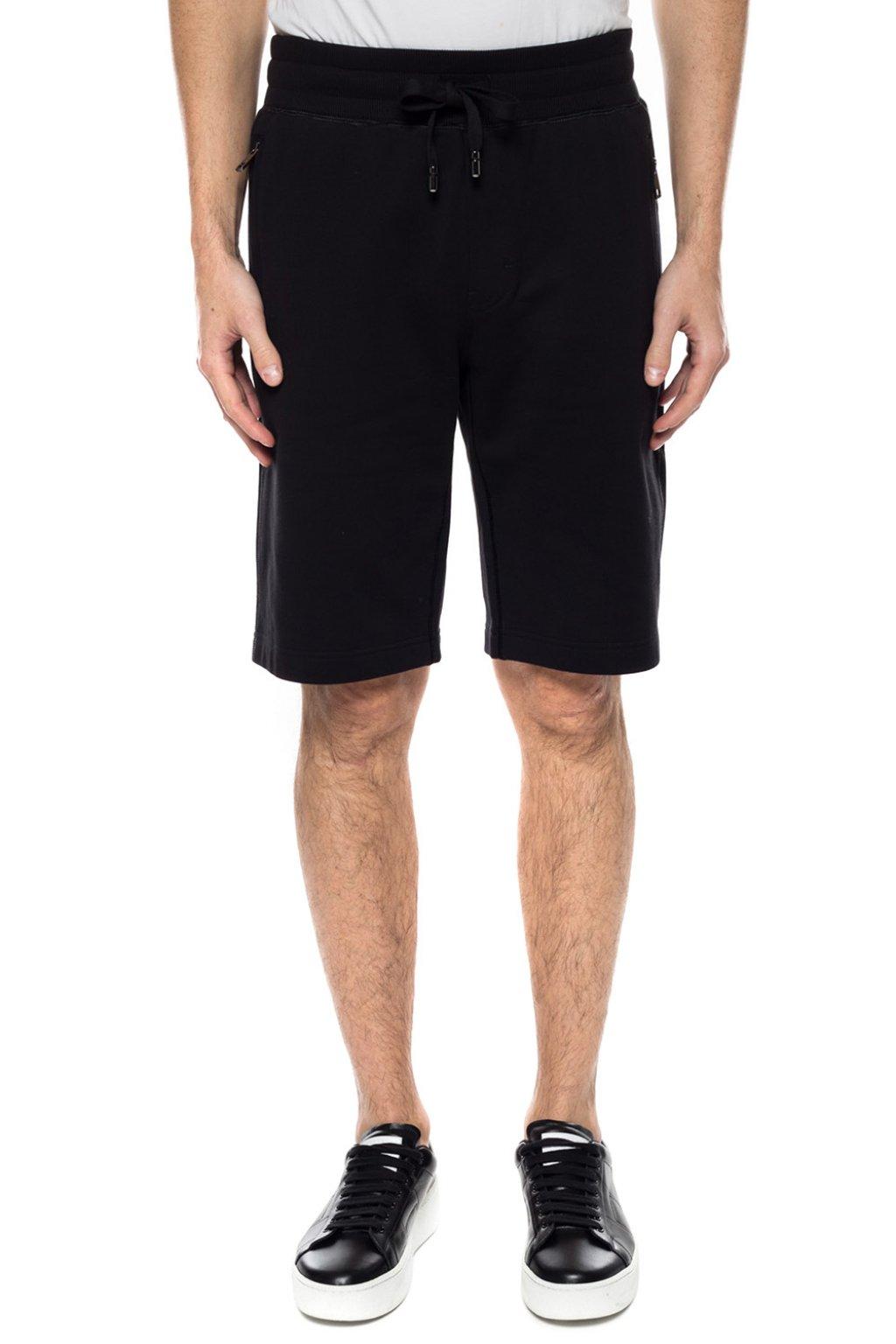 Dolce & Gabbana Loopback Cotton-jersey Shorts in Black for Men - Save