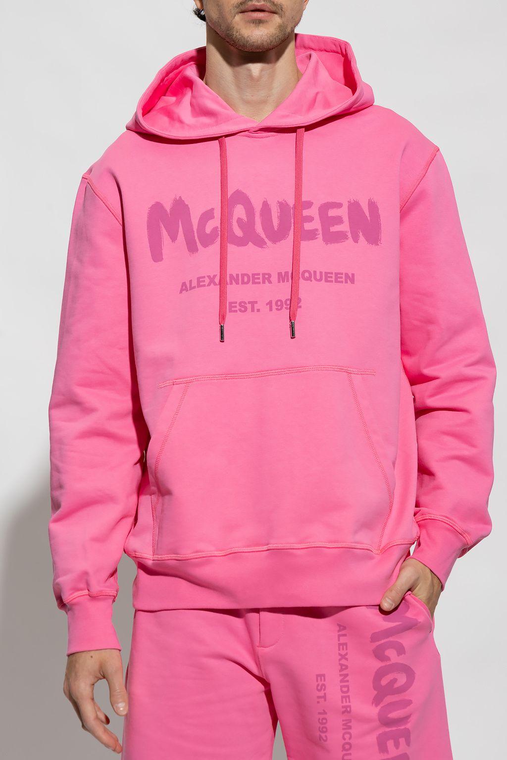 Alexander McQueen Hoodie With Logo in Pink | Lyst