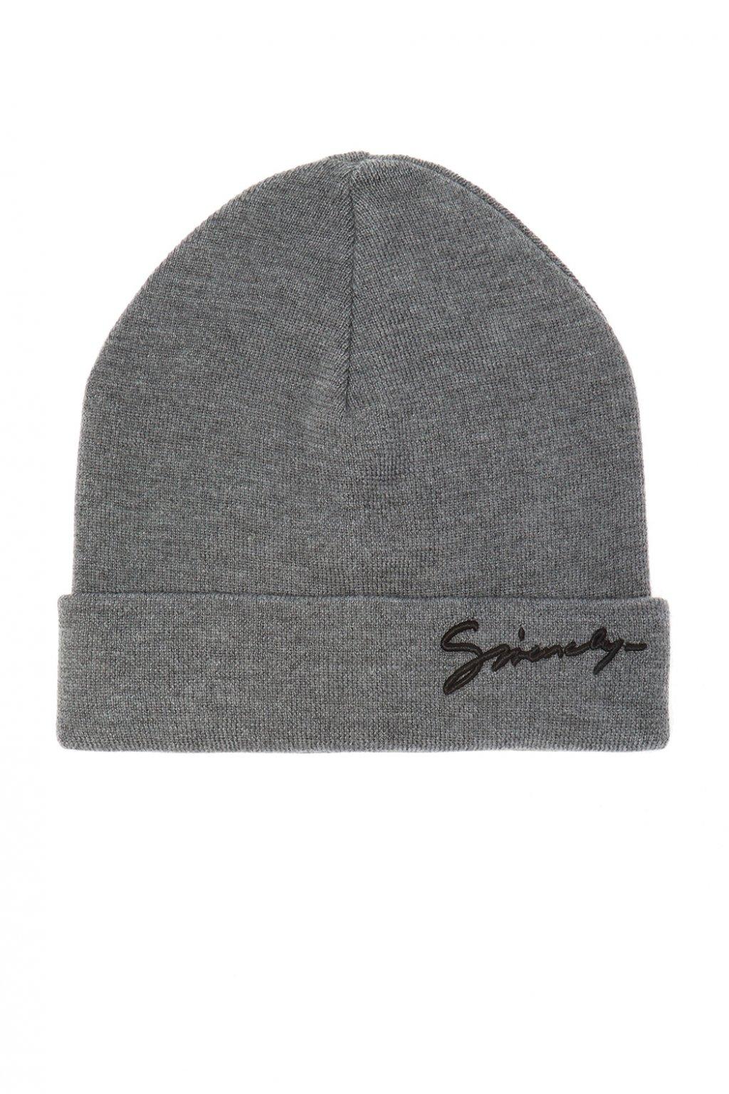 Givenchy Wool Signature Logo Beanie in Black Cream Grey (Gray) for Men