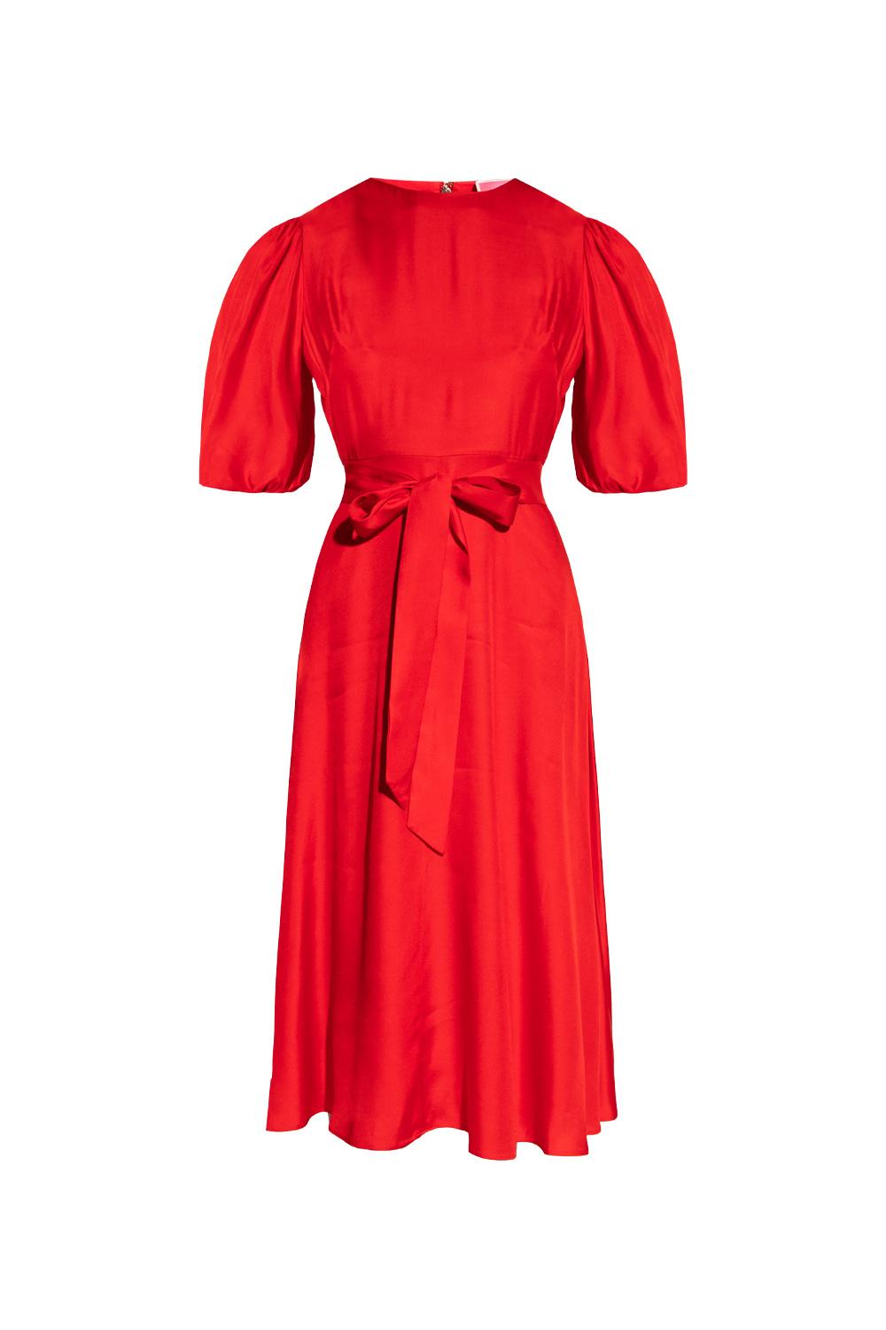 Kate Spade Dress With Puff Sleeves in Red - Lyst