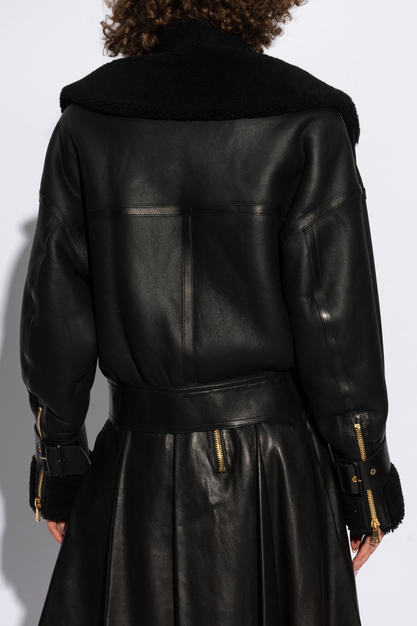 Balmain Faux Fur & Shearling Jackets in Black | Lyst