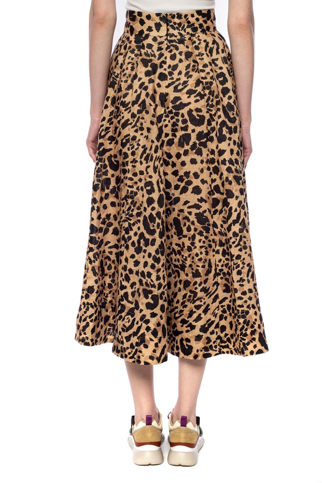 Zimmermann Leopard-printed Skirt in Brown - Lyst