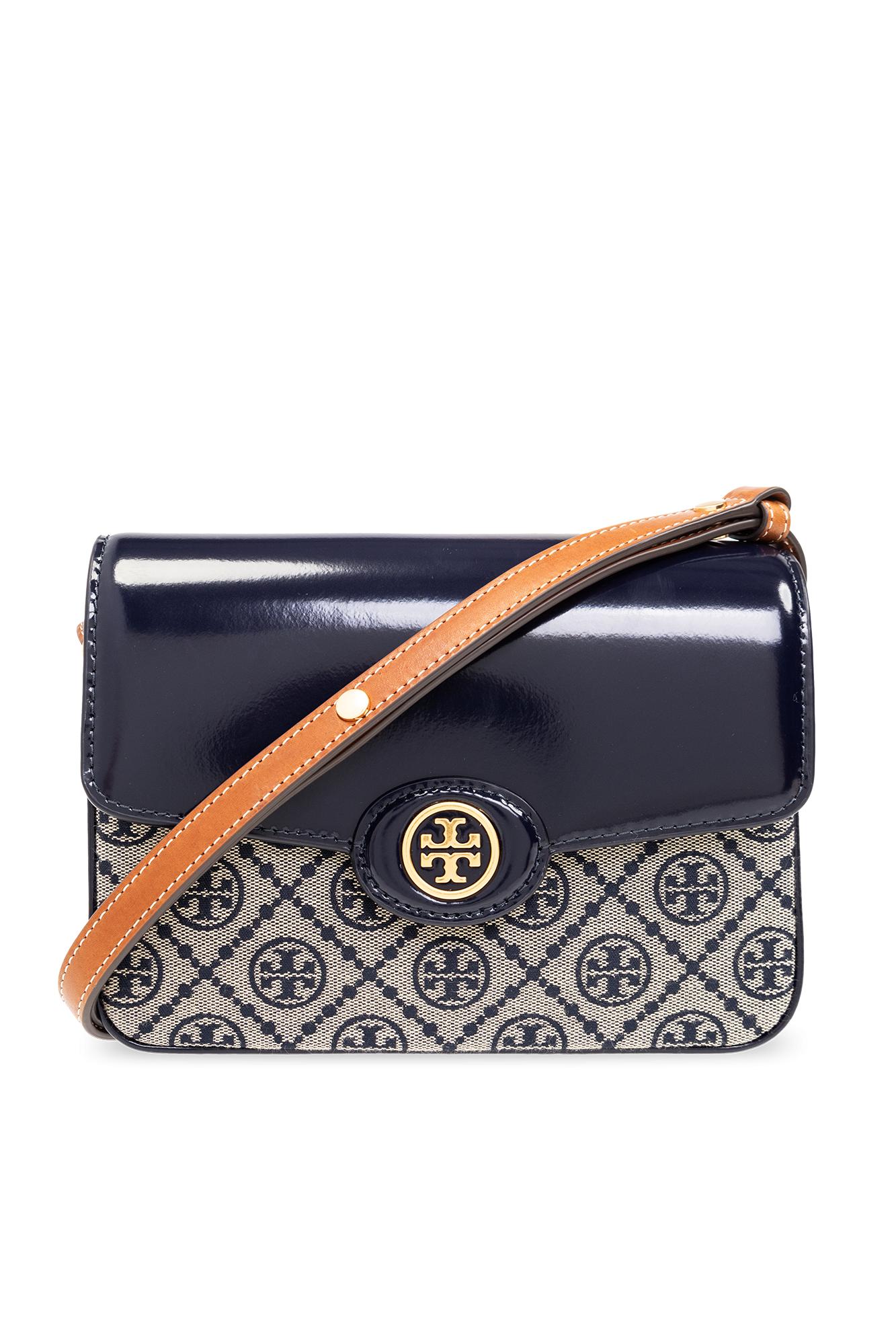 Tory Burch Navy Blue Leather Robinson Double Zip Tote Tory Burch