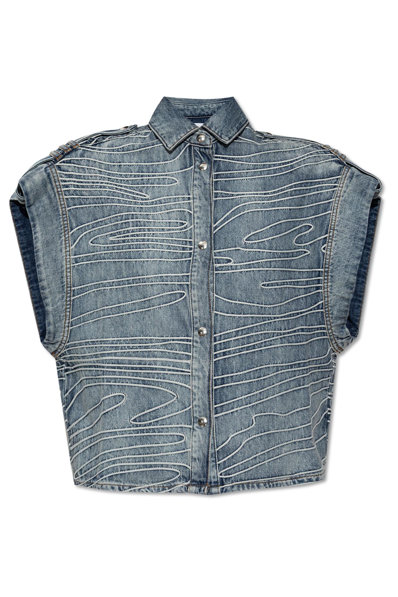 IRO Denim Vest Valentina in Blue Lyst Canada