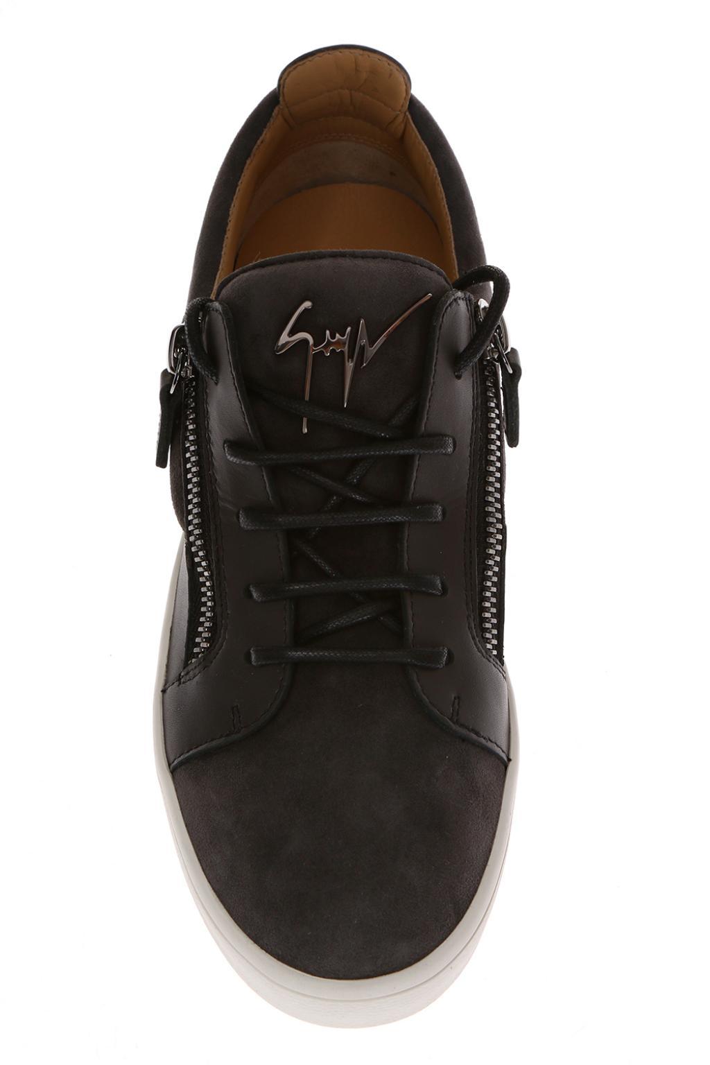 Giuseppe Zanotti Leather Laceup Sneakers in Grey (Gray