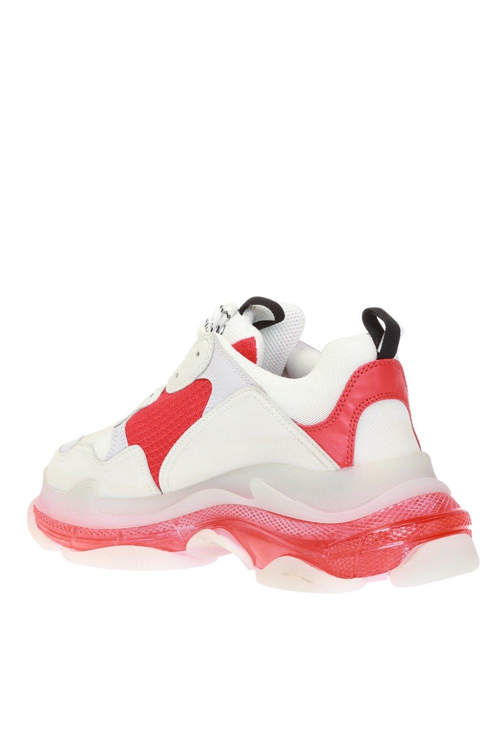 Balenciaga Triple S Sneakers In Mesh And Leather in Red for Men | Lyst