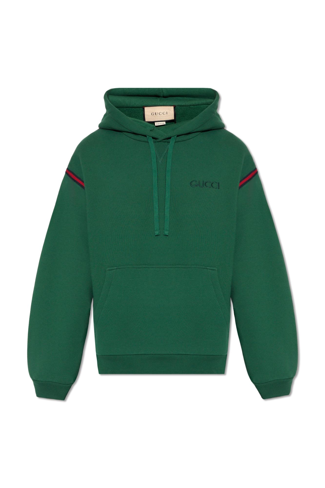 Gucci Cotton Jersey Hoodie in Green for Men | Lyst