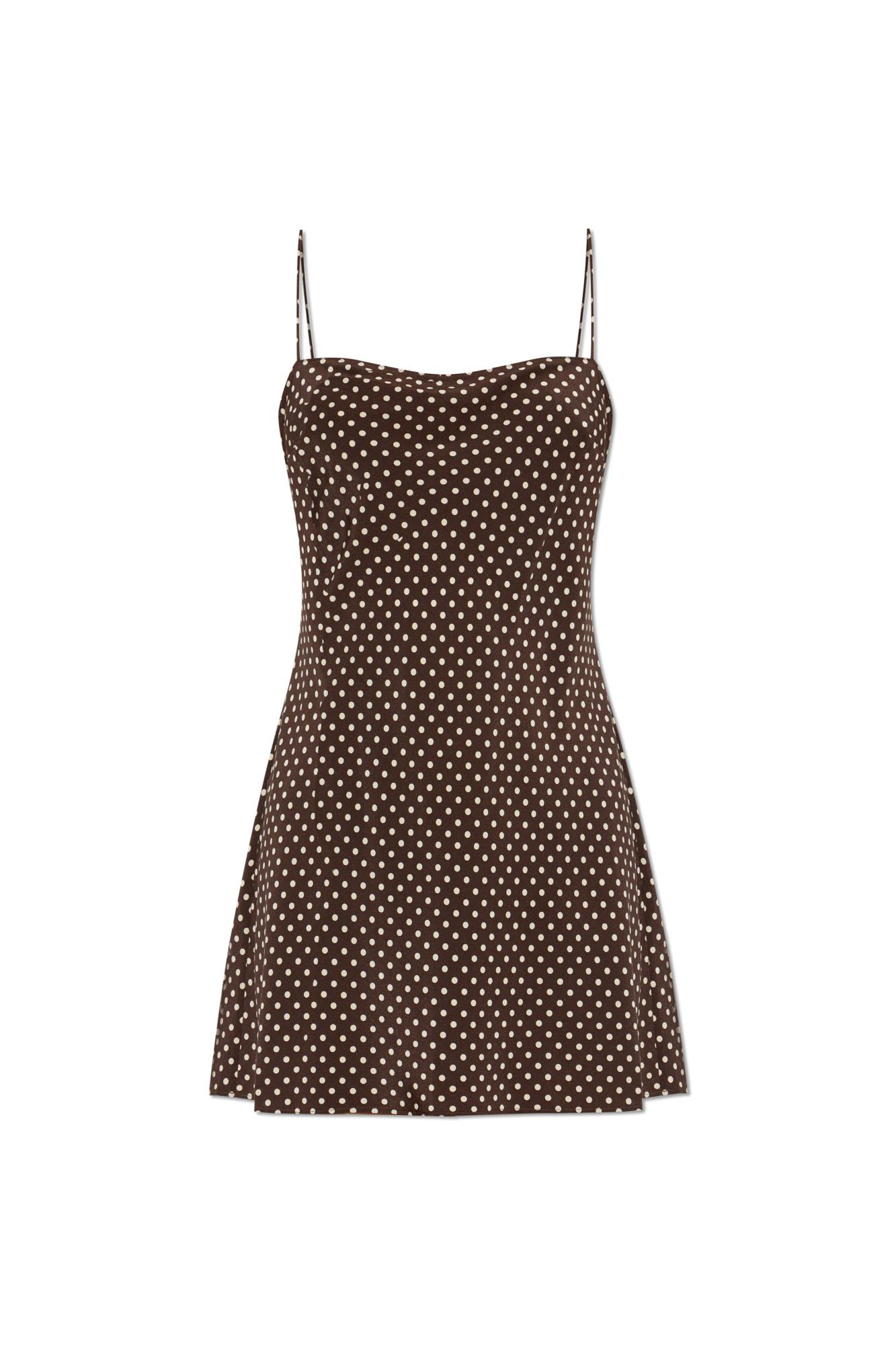 princess polly baby blue dress Brown Polka Dot Wrap Frill Dress – AX Paris main image 1