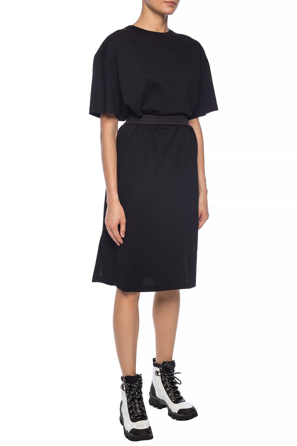 Moncler Cotton Branded Dress in Black - Lyst