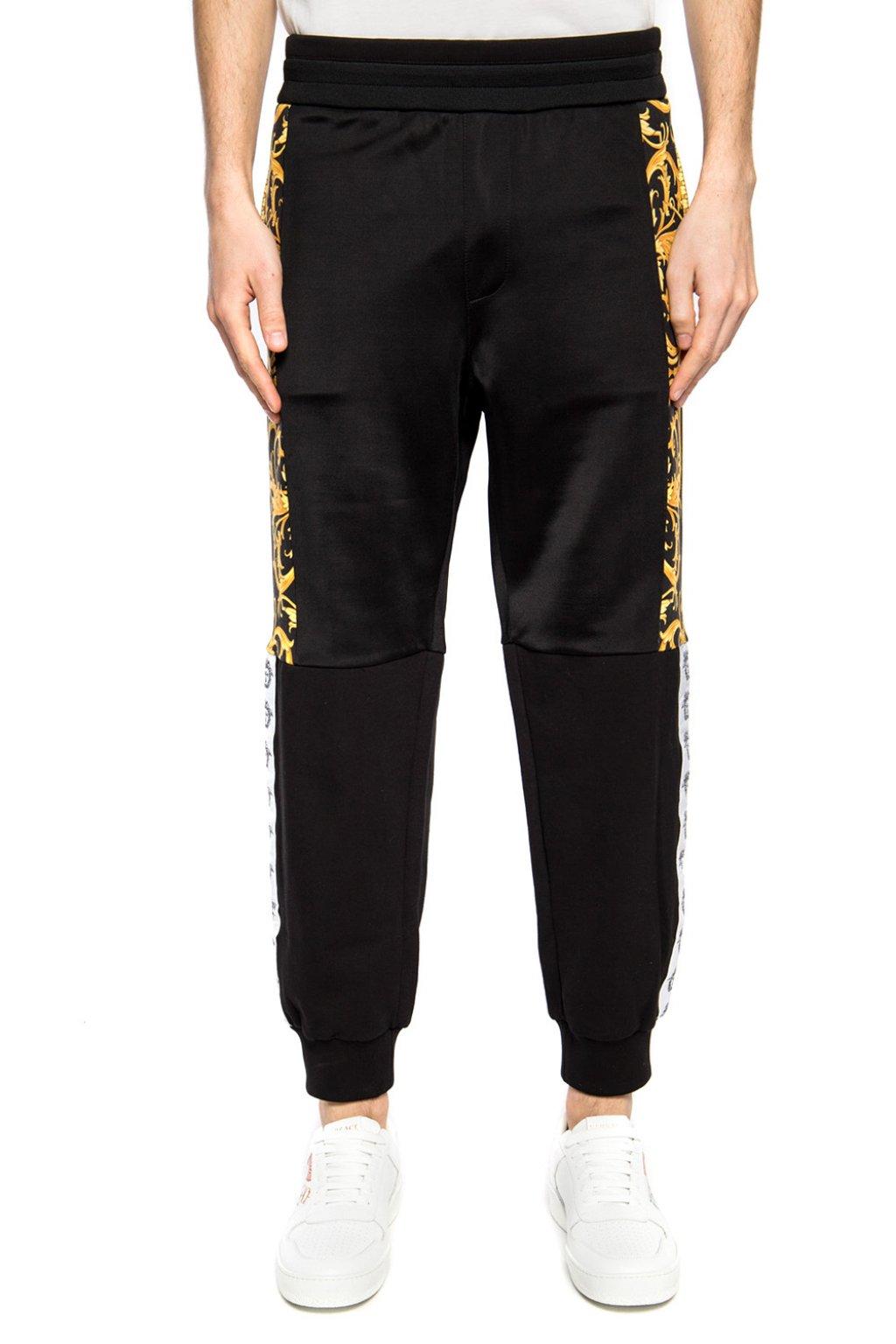 Versace Synthetic Baroque Motif Sweatpants Black for Men - Lyst