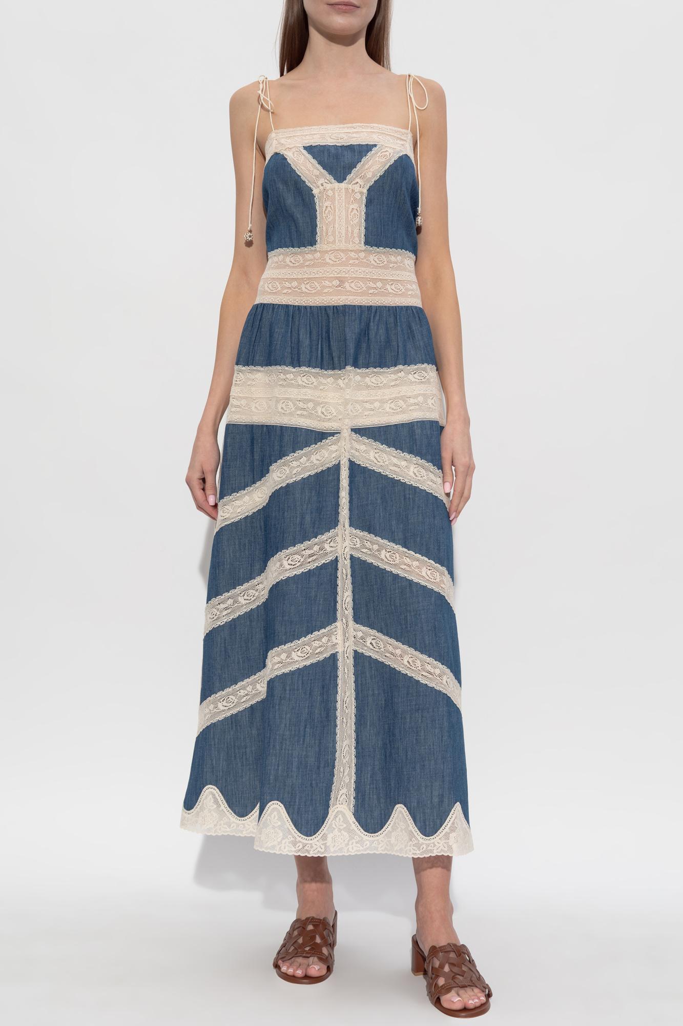 zimmermann blue lace dress Zimmermann Jacaranda Patience Lace Long Sleeve Mini Dress main image 1