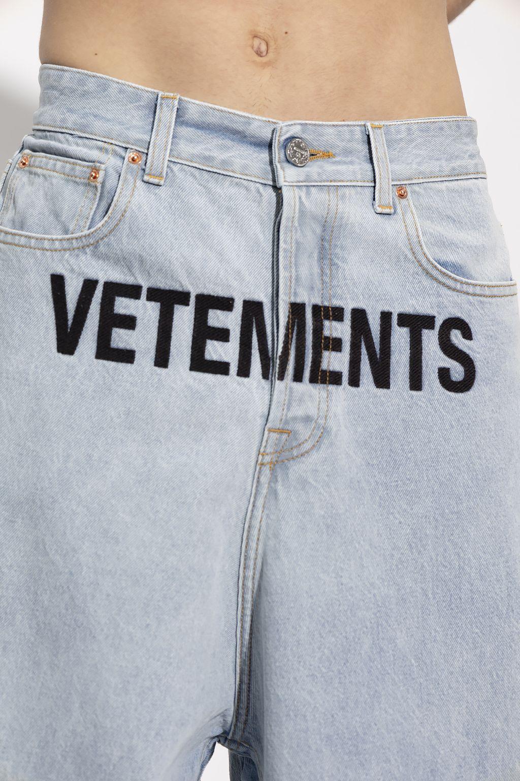Vetements Jeans With Logo in Blue for Men | Lyst