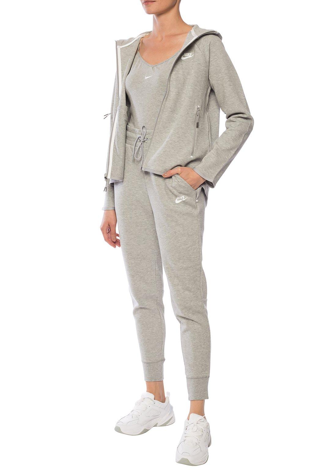 Nike Cotton Branded Sweatpants Grey in Gray - Lyst