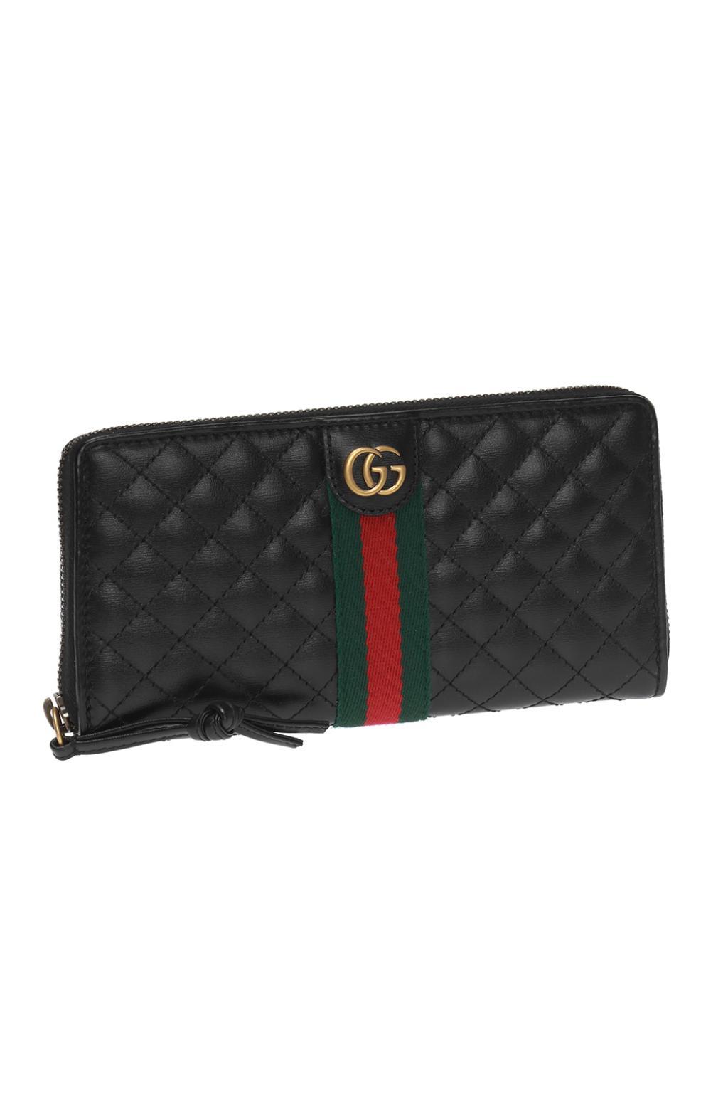 gucci wallet black with stripe