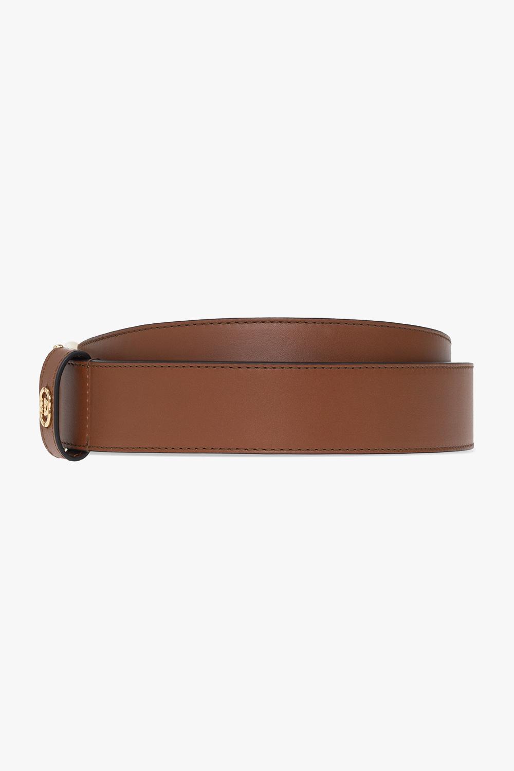 Gucci tan deals leather belt