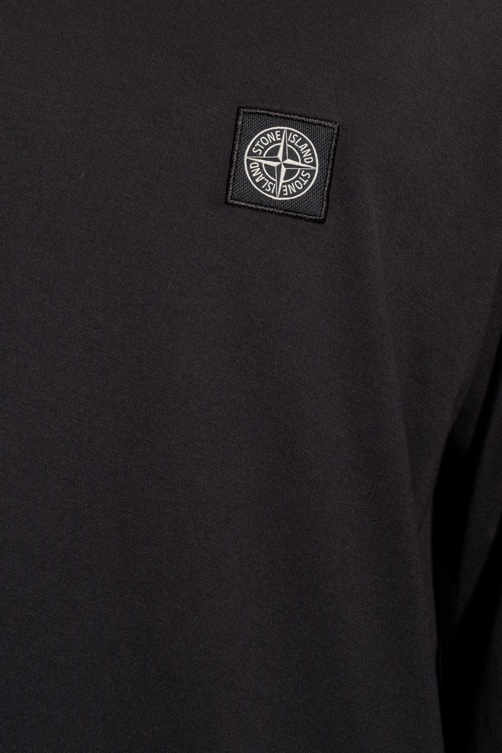 Stone Island Long-sleeved T-shirt in Black for Men | Lyst