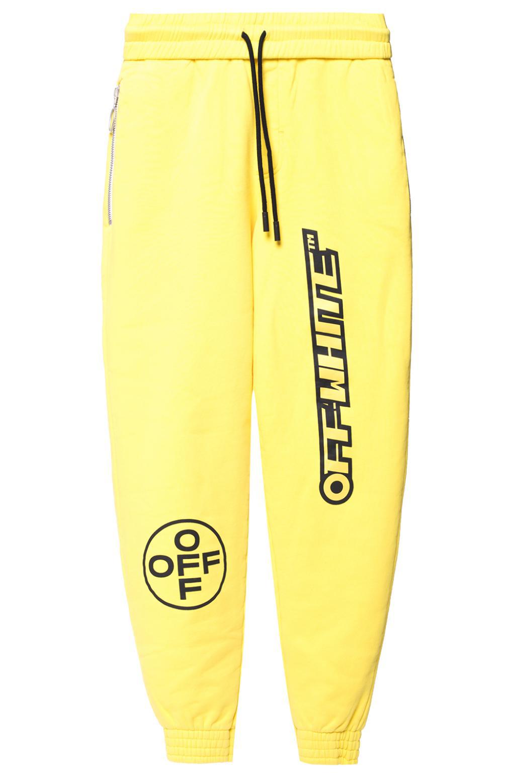 Villain hvor som helst snorkel Off-White c/o Virgil Abloh Printed Sweatpants in Yellow for Men | Lyst
