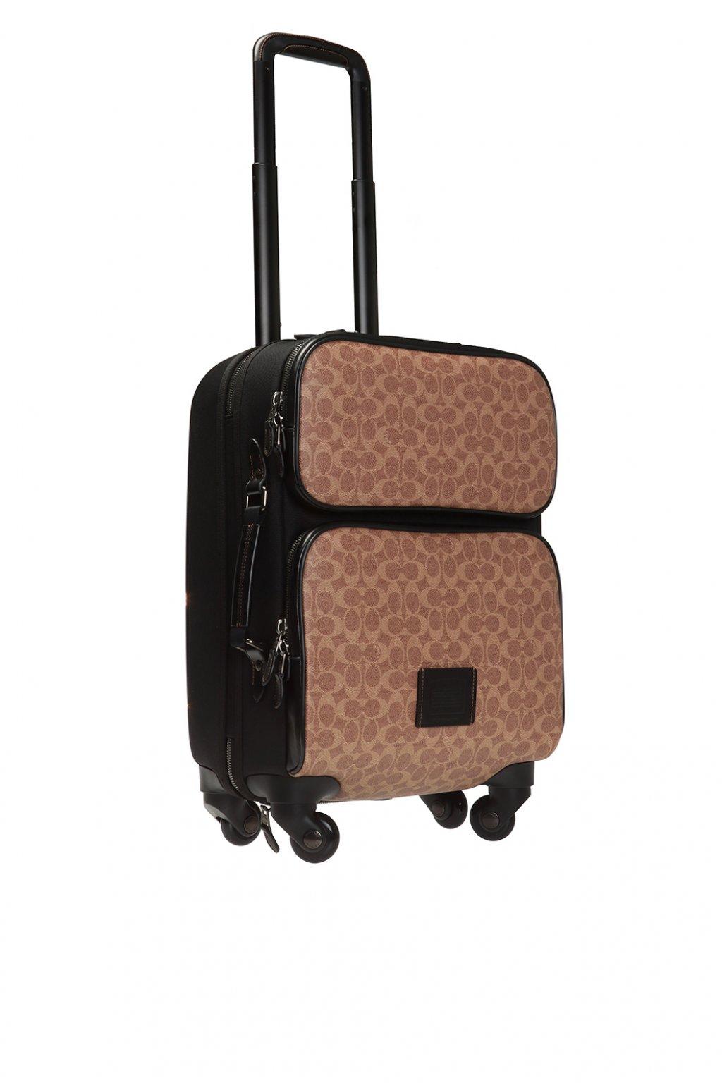 COACH Academy Travel Wheeled Carry On In Signature Canvas in Black for Men  | Lyst