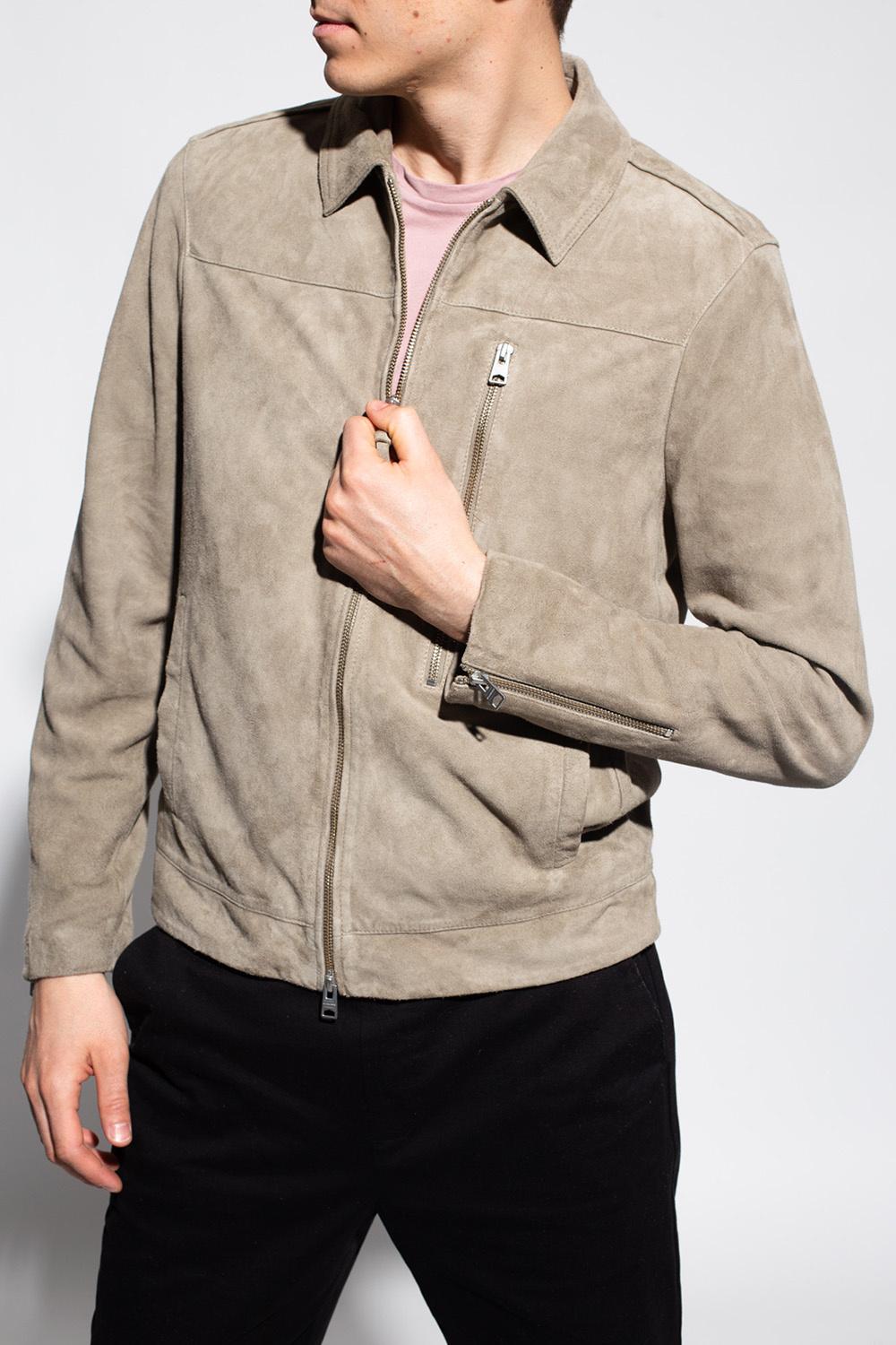 AllSaints 'eadric' Suede Jacket in Gray for Men | Lyst