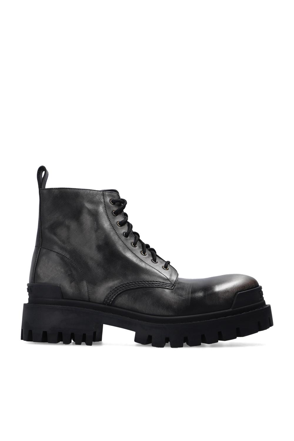 Balenciaga 'strike' Leather Ankle Boots in Black for Men | Lyst