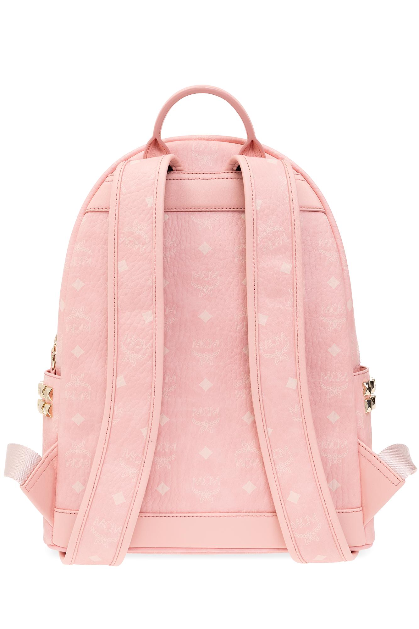 MCM Backpack With Monogram in Pink