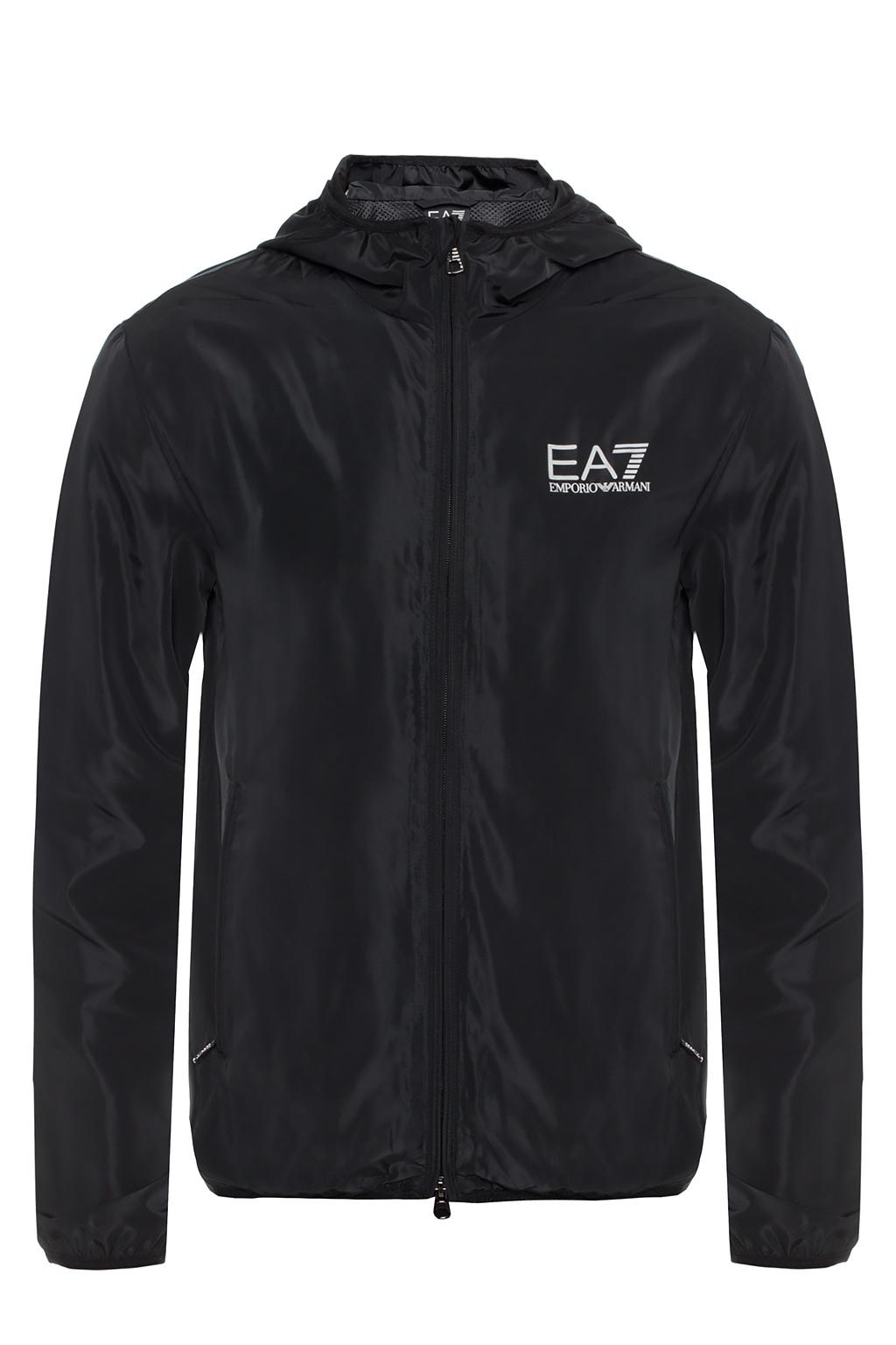 EA7 Logo-printed Jacket in Black for Men - Lyst