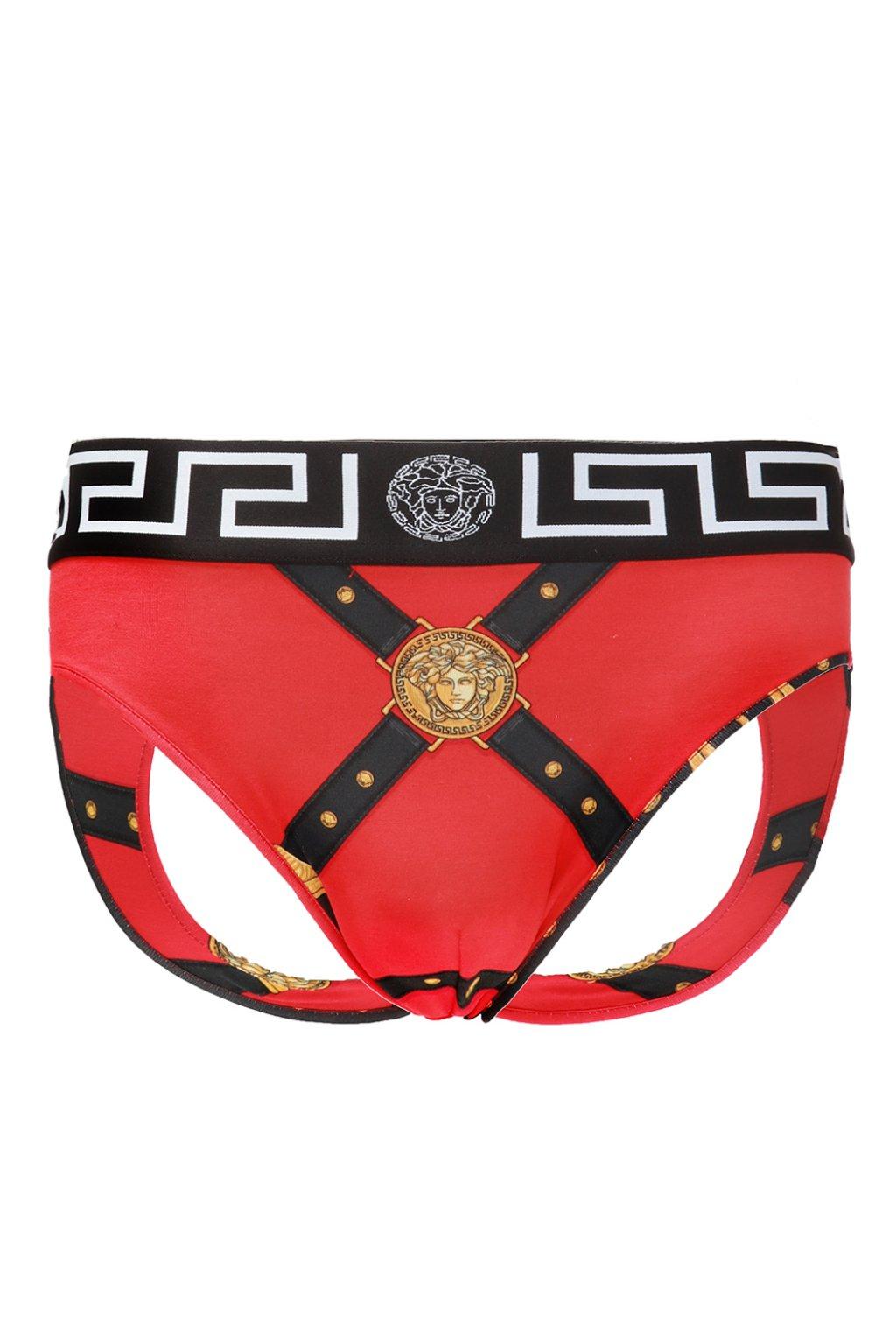 Versace Cotton Medusa Head Jockstrap in Red for Men Lyst