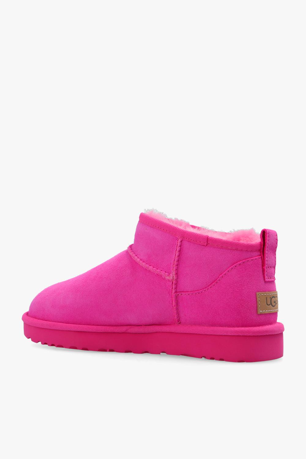 UGG Suede 'classic Ultra Mini' Snow Boots in Pink | Lyst