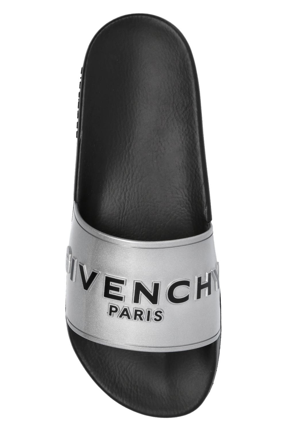 Givenchy Logo Slides in Silver (Metallic) for Men - Lyst